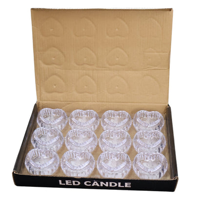 Flameless decorative LED candles shaped like hearts, ideal for safe home decoration