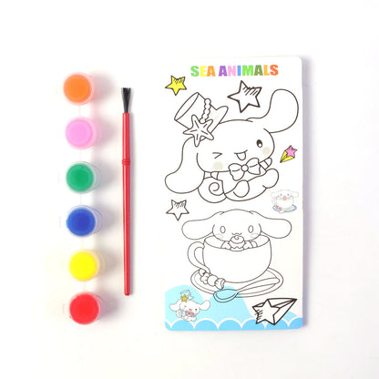 Creative art kit with sketchbook, colors, and brush for kids