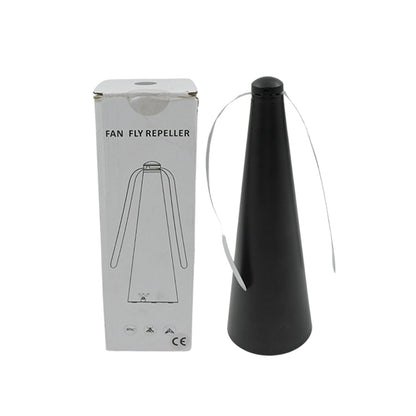 Portable fly repellent fan, ideal for picnics and outdoor gatherings.