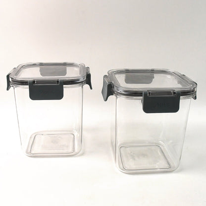 Transparent airtight food containers showing stored contents clearly