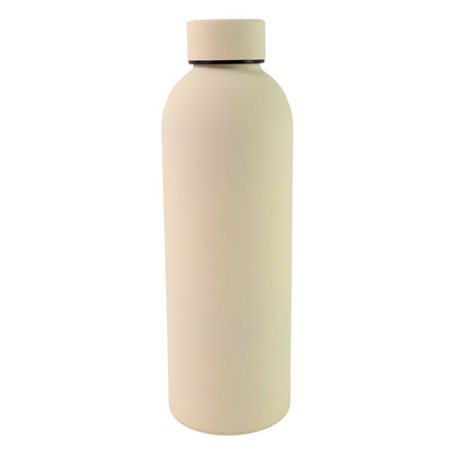 Thermal double-wall stainless steel water flask with vacuum insulation