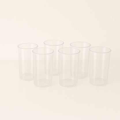 Transparent reusable plastic tumblers ideal for cocktails and beverages