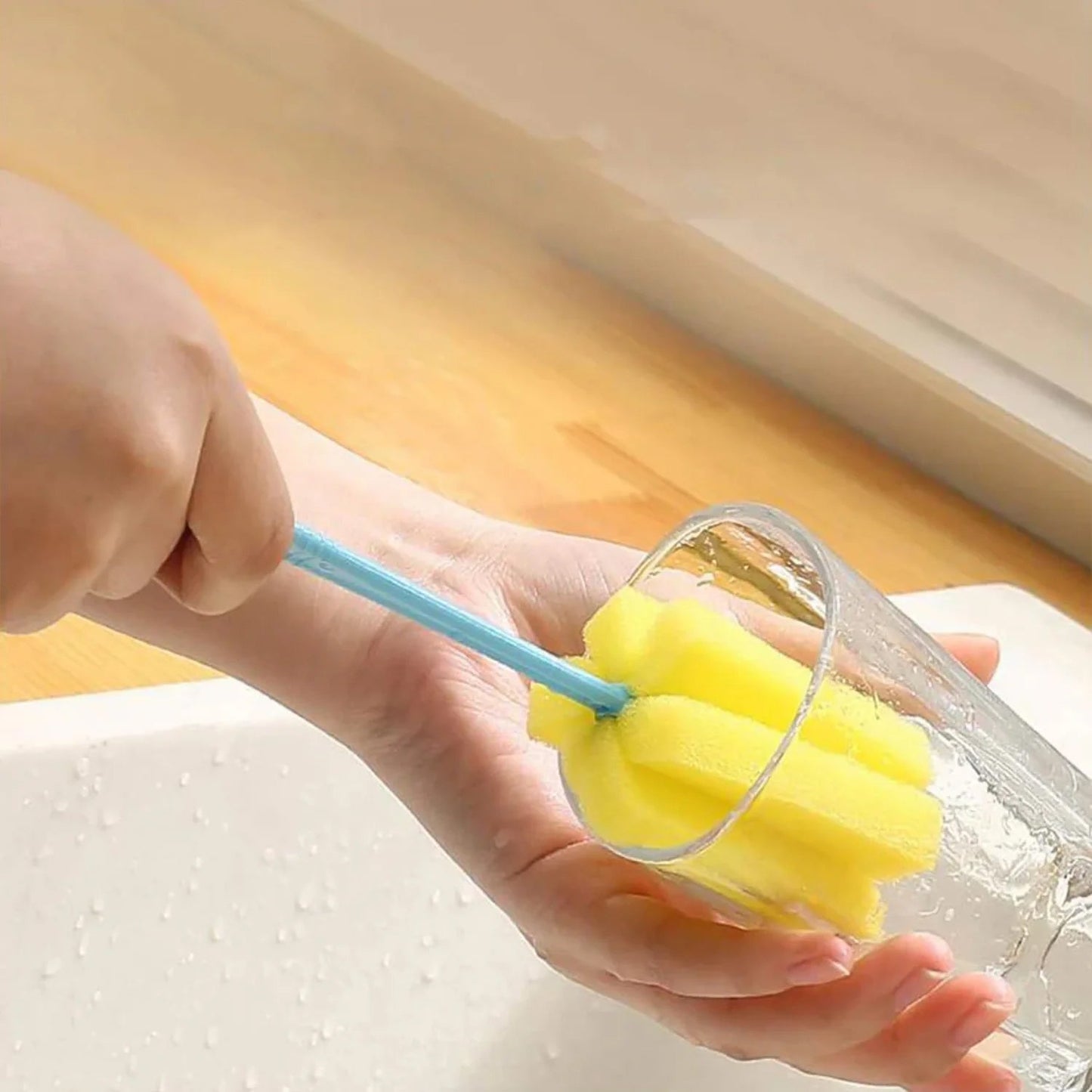 Versatile kitchen cleaning tools set including scrub pad and bottle brush