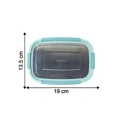 Side view of stainless steel lunch box set