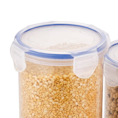 Close-up of the secure, leakproof lid on an Organivo airtight food storage container, highlighting the seal.