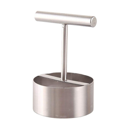 Fruit corer demonstrating how to remove a core from an apple.