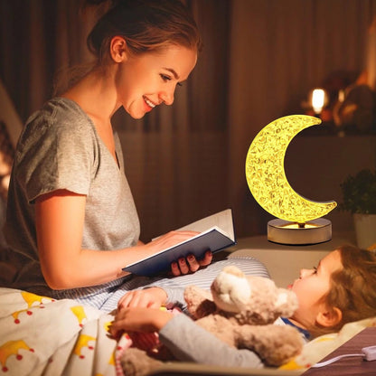 Crystal night light lamp emitting a gentle, soothing glow.