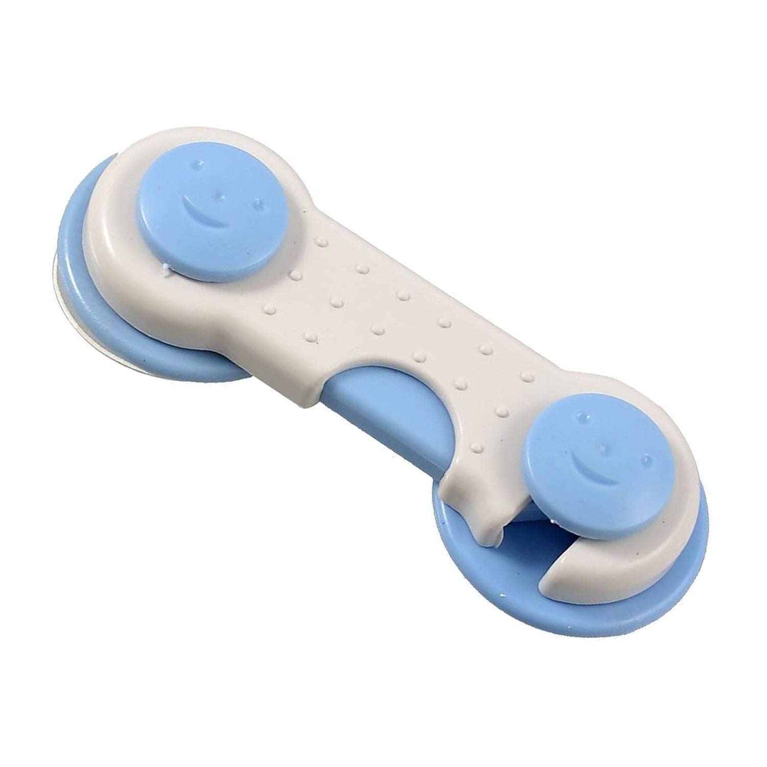Packaging for the Happy Bathers child safety lock, ready for home installation.
