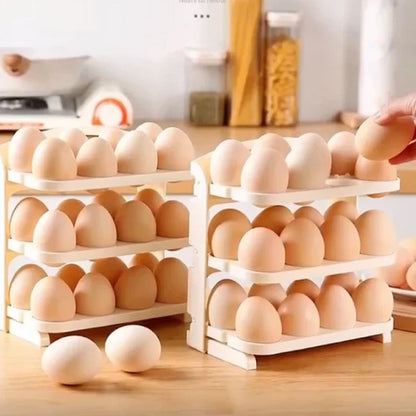 Side view of the Tidy Table foldable egg tray, highlighting its sturdy design.
