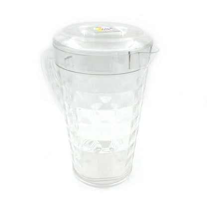 Mocktail PET Plastic Jug filled with ice and lemon slices, showcasing its capacity for refreshing beverages.