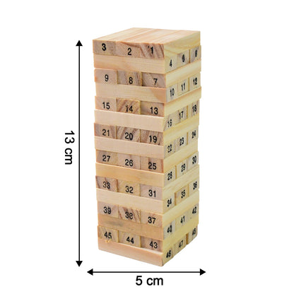 Children playing the Wooden Stacking Game, focused on their turn, showcasing family fun and engagement.