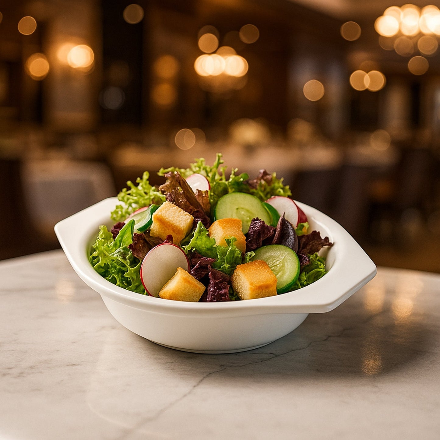 Stackable plastic serving bowls with smooth, non-porous surface