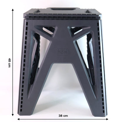 Supermom folding stool folded flat for compact storage