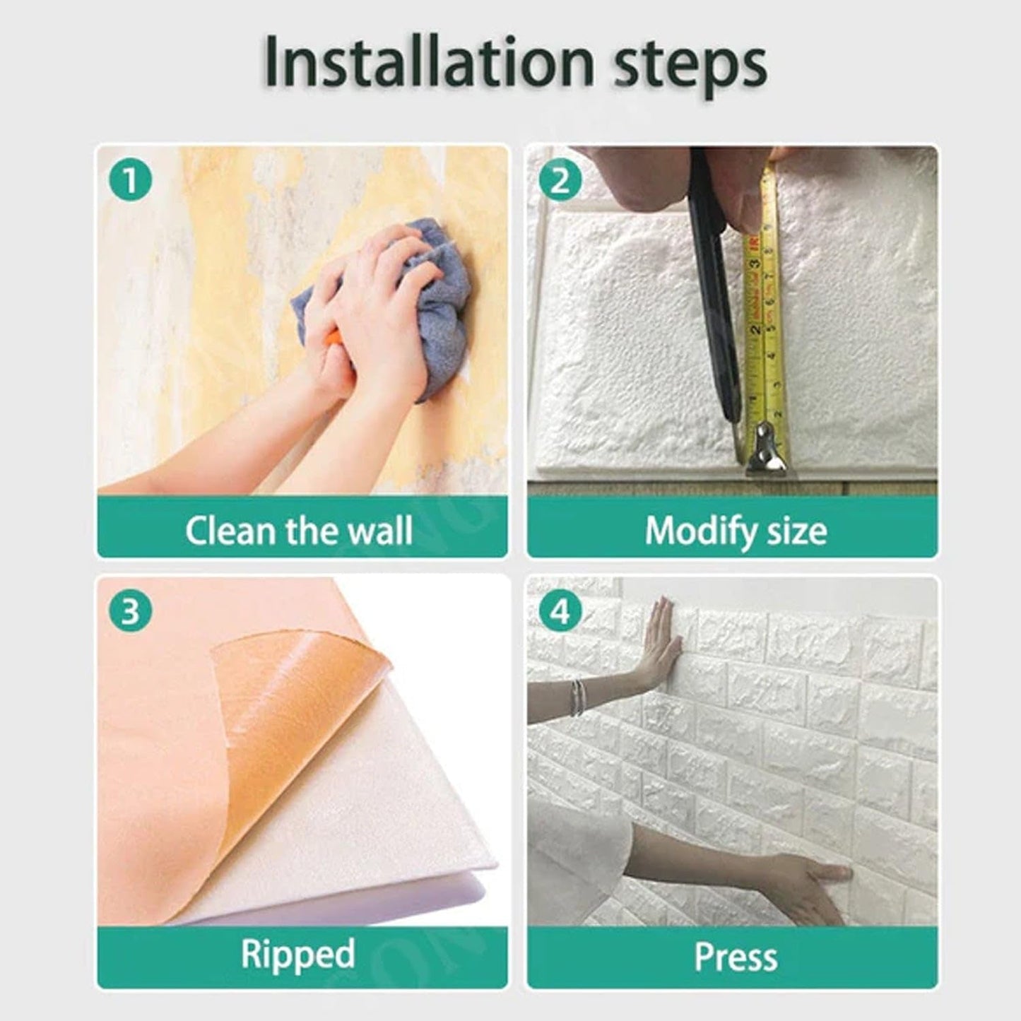 Close-up of marble patterned adhesive foam sheet for decorative wall upgrade