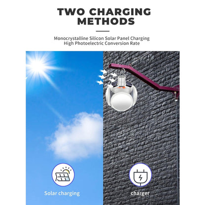 Fully unfolded Solar Camping Light, maximizing solar panel exposure.