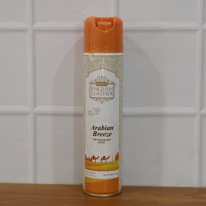 Stylish packaging of Arabian Breeze fragrance spray. room & air freshener