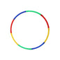 An adult using an interlocking hula hoop exercise ring for a fun home workout.