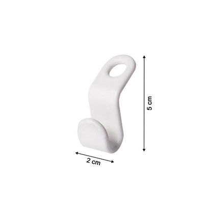 Detailed view of a durable plastic hanger connector hook.