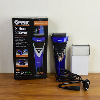 Orbit rechargeable electric foil shaver with accessories and charging stand