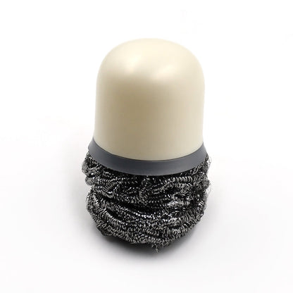 Compact Pro Clean dish cleaning brush effectively scrubbing a pot.