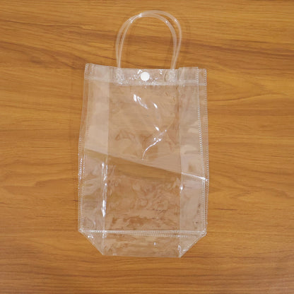 Small plastic organizer bag part of transparent PVC carry bag set