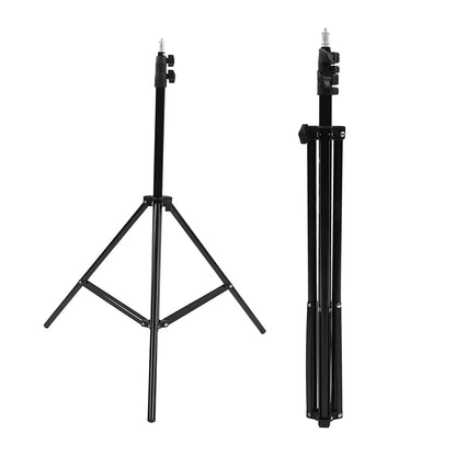 Portable DSLR camera tripod folded for easy transport, highlighting its lightweight design.