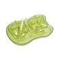 Elegant apple shape serving set with two bowls, spoons, and a tray for snacks.