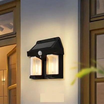 Detailed diagram showing dimensions and features of the solar garden light.