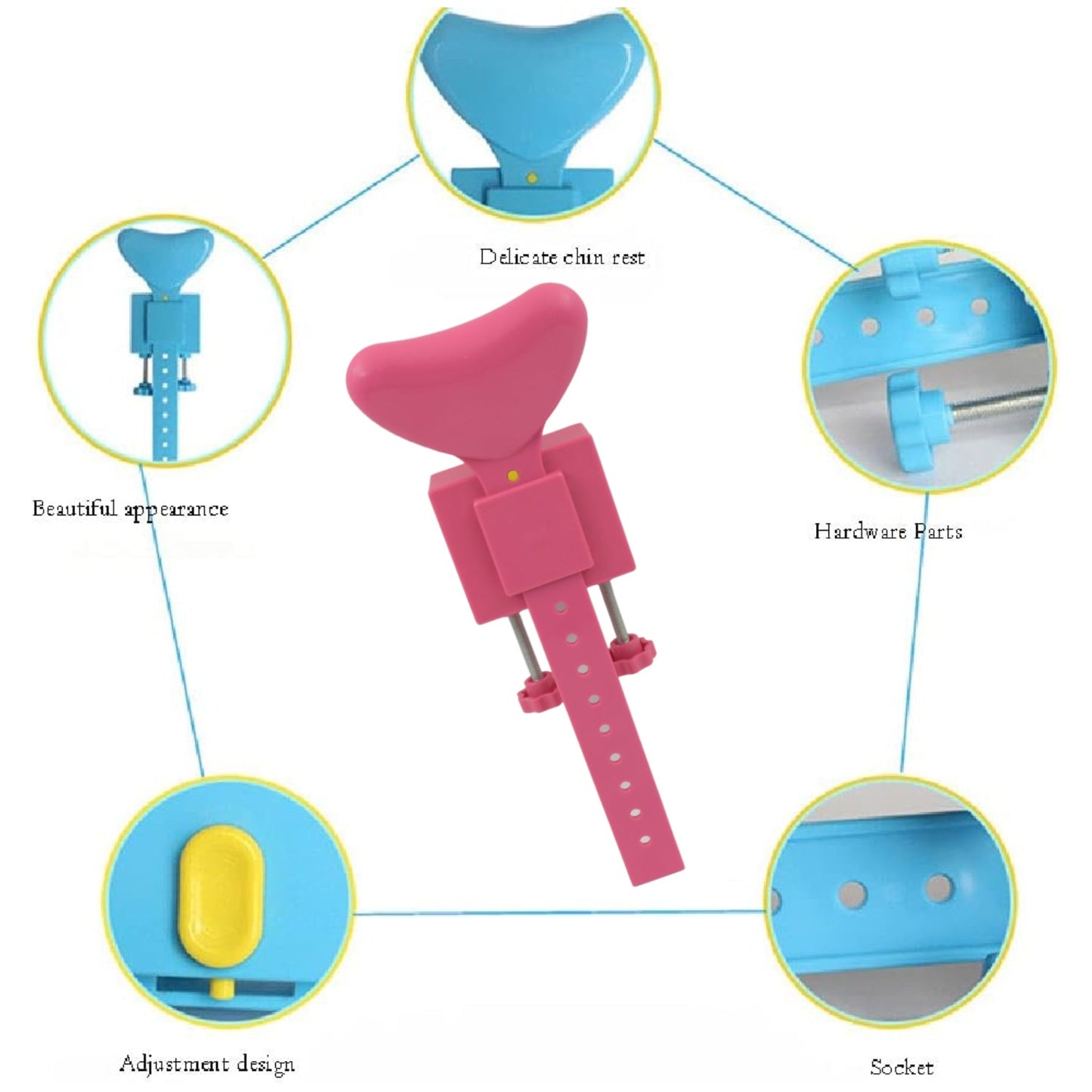 Student reading a book comfortably with the aid of the adjustable posture corrector.