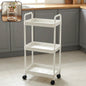 3 layer rolling storage trolley with shelves for kitchen and bathroom organization