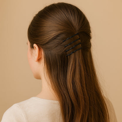 Pack of black hair pins perfect for braids and buns