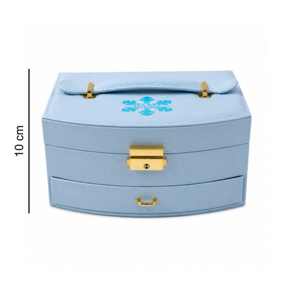 Jewelry box with drawer detail and layered compartments in India