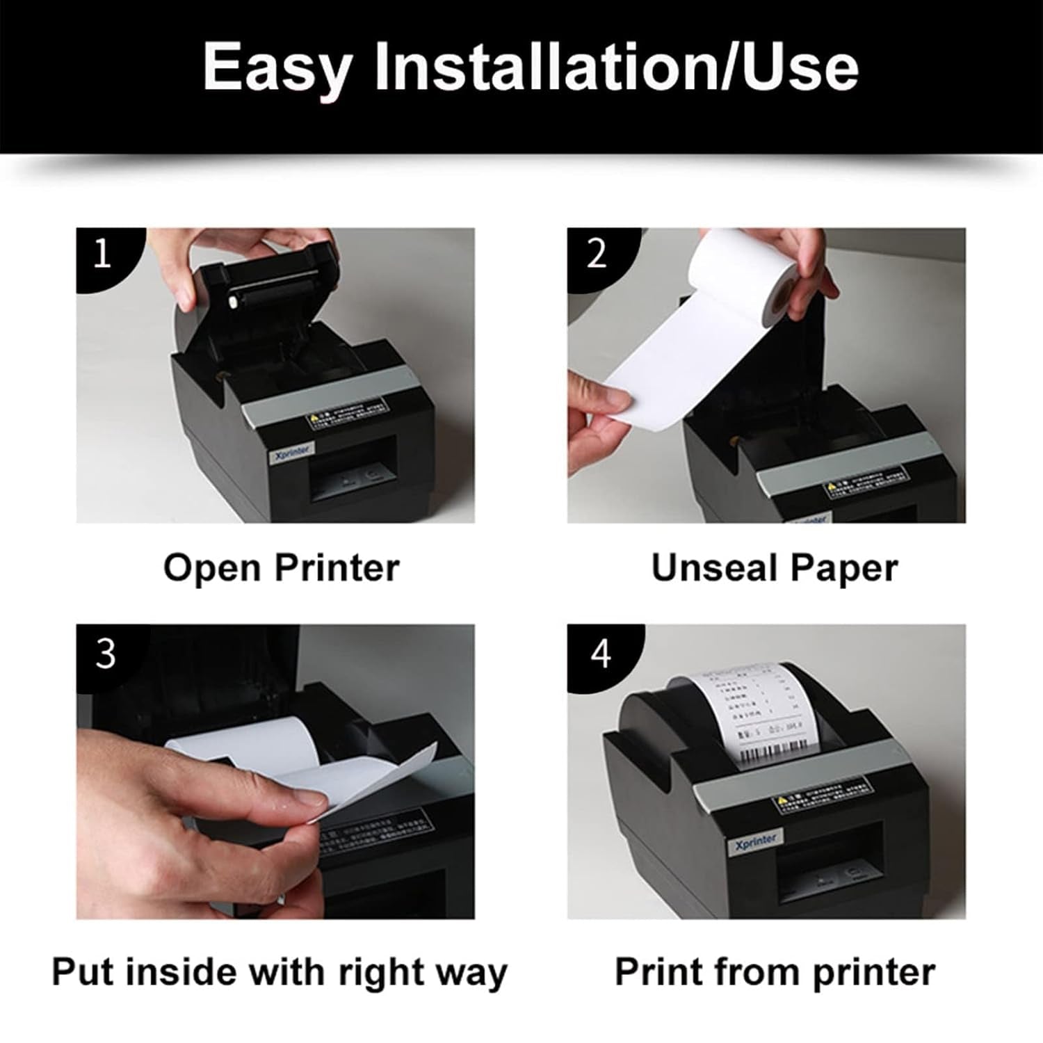 Billing receipt roll thermal label providing clear print for office and retail use