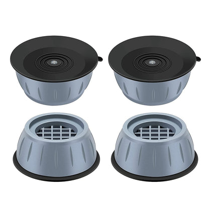 Set of four anti vibration pads with suction cup feet for washing machines.