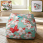 Foldable food cover with butterfly and floral print protects dishes from insects