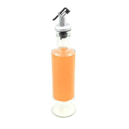 An ergonomic view of the leakproof olive oil dispenser, emphasizing its comfortable grip and easy-to-use spout.