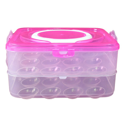 Multiple stackable egg storage boxes demonstrating efficient kitchen organization.