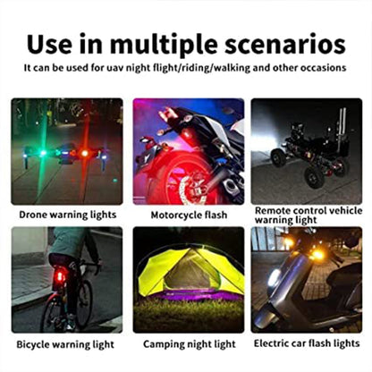 Vibrant RGB LED strobe light powerfully illuminating in darkness, ensuring high visibility.
