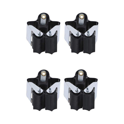 Variety of cleaning and garden tools neatly organized on multiple wall mount holders.