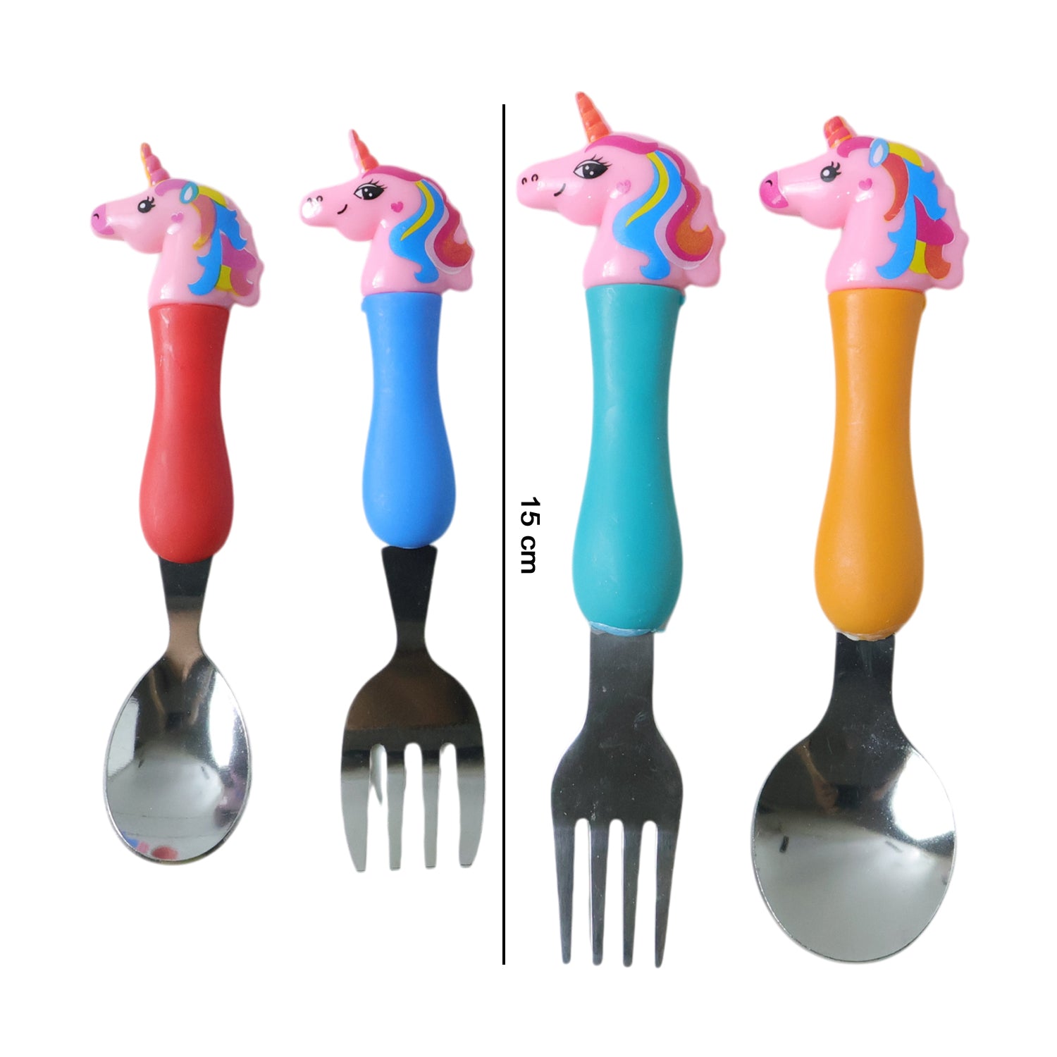 Toddler spoon and fork set with unicorn design