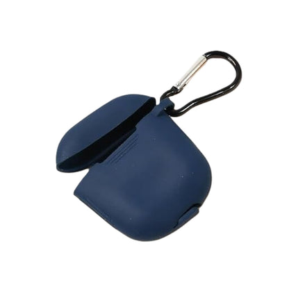 Detail of the durable metal keychain clasp attached to the silicone Wireless Earbuds Case.