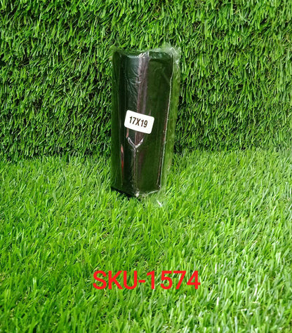 Rolled small black garbage bags, 17x19 inches, for convenient storage.