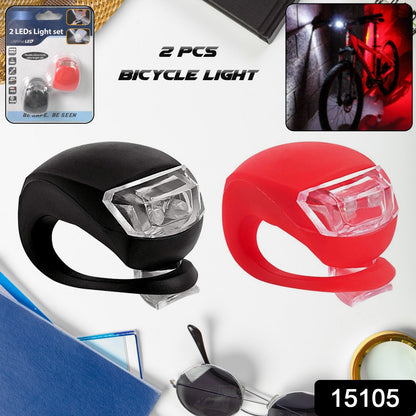 Bicycle with an illuminated LED Bike Light Set, enhancing rider visibility during a night ride.