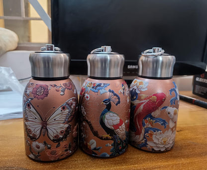 Premium Stainless Steel Printed Water Bottle | Vintage Art Design | Leakproof Travel Bottle