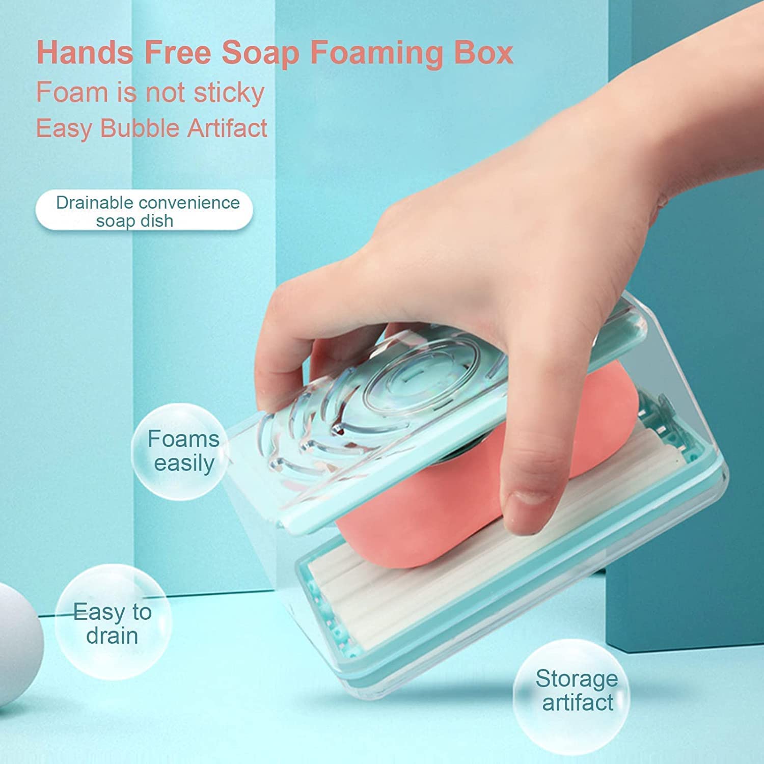 The soap roller being used to clean a garment, showing rich foam generation.