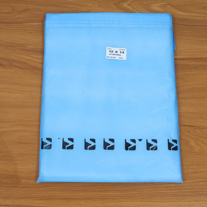 Close-up of self-adhesive courier polybag seal for tamper resistance