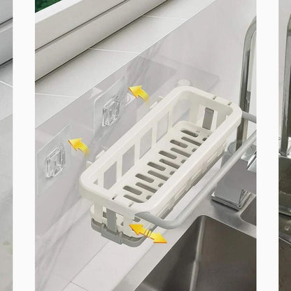 Clean and organized kitchen sink area, thanks to the efficient Bathora sink organizer.