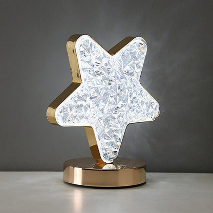 USB rechargeable Crystal Diamond Lamp glowing with soft light on a tabletop.