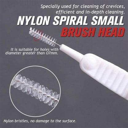 Individual small brushes from the set, ideal for intricate shower head cleaning tasks.