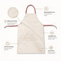 White waterproof kitchen apron laid flat